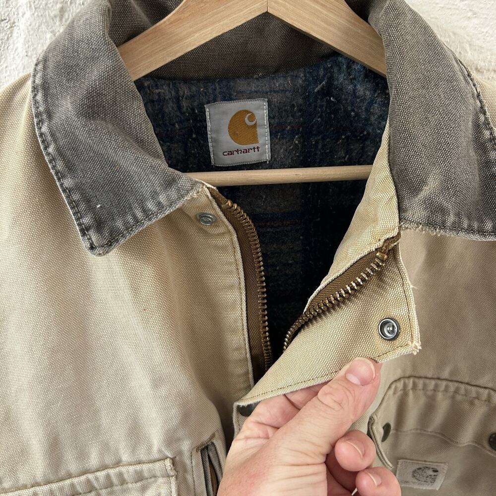 Vintage Carhartt Wool-Lined Cropped Duster Coat “Sand” - Picture 14 of 14